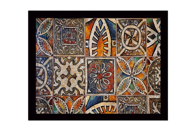 Dekorativ Indrammet MDF-maleri 41x56 cm - Flerfarvet - Boligtilbehør - Billeder & kunst