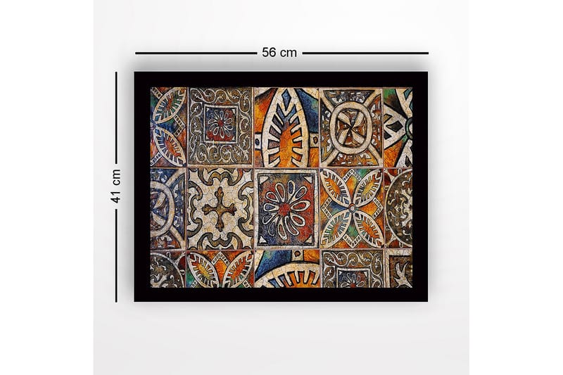 Dekorativ Indrammet MDF-maleri 41x56 cm - Flerfarvet - Boligtilbehør - Billeder & kunst