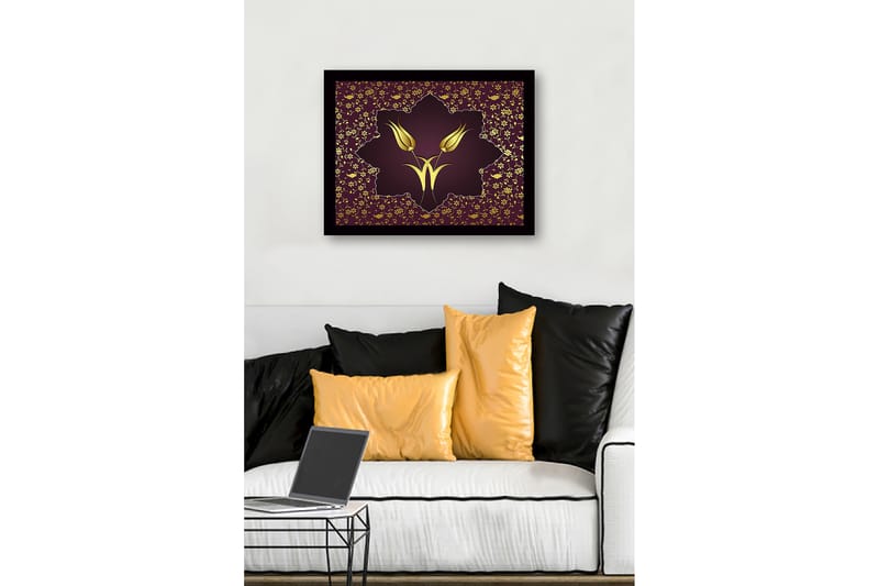 Dekorativ Indrammet MDF-maleri 41x56 cm - Flerfarvet - Boligtilbehør - Billeder & kunst