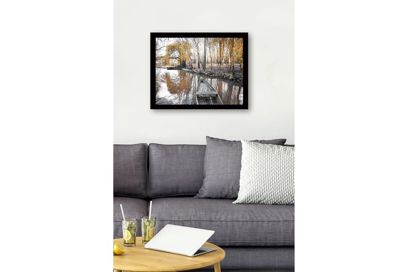 Dekorativ Indrammet MDF-maleri 41x56 cm - Flerfarvet - Boligtilbehør - Billeder & kunst