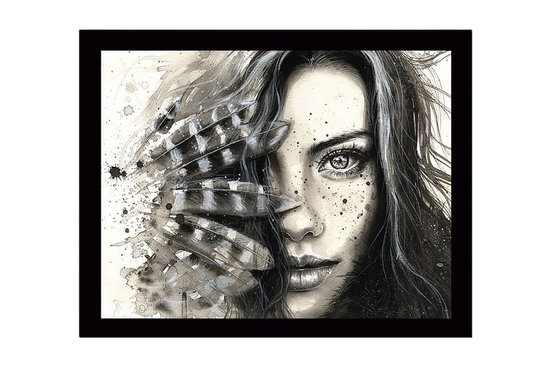 Dekorativ Indrammet MDF-maleri 41x56 cm - Flerfarvet - Boligtilbehør - Billeder & kunst