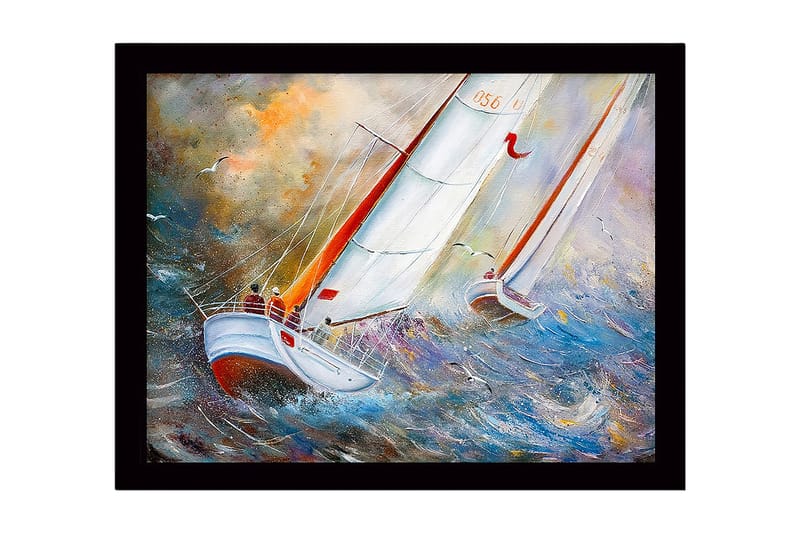 Dekorativ Indrammet MDF-maleri 41x56 cm - Flerfarvet - Boligtilbehør - Billeder & kunst
