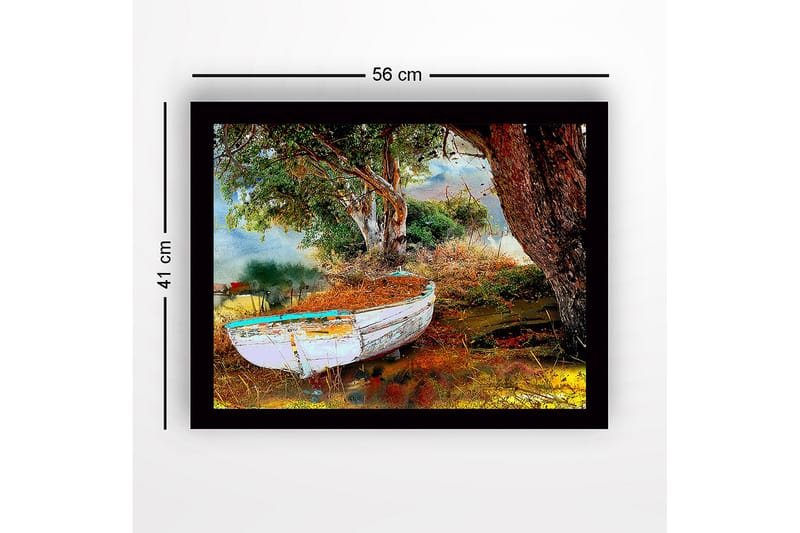 Dekorativ Indrammet MDF-maleri 41x56 cm - Flerfarvet - Boligtilbehør - Billeder & kunst