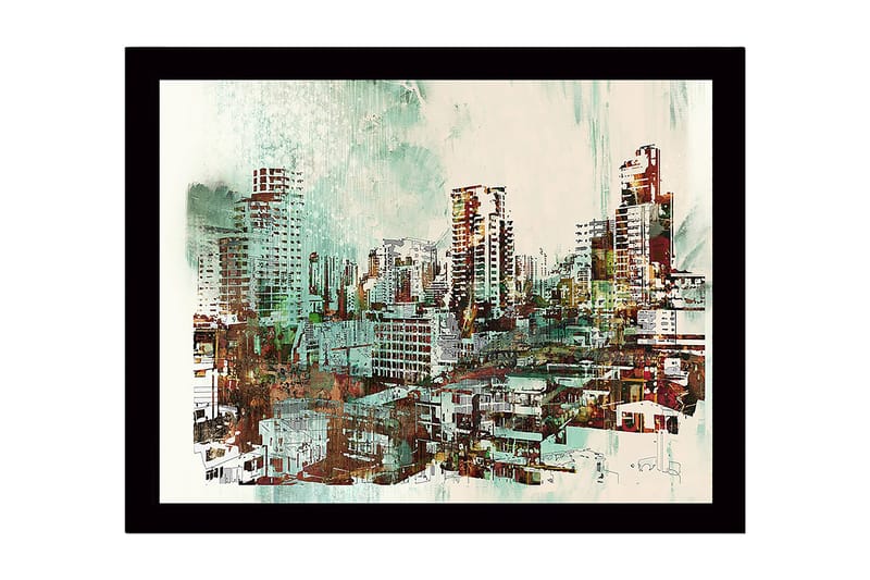 Dekorativ Indrammet MDF-maleri 41x56 cm - Flerfarvet - Boligtilbehør - Billeder & kunst