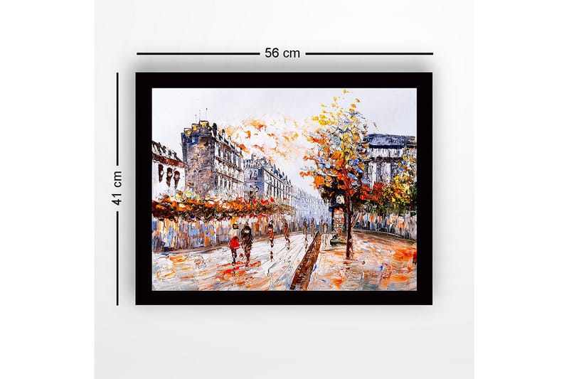Dekorativ Indrammet MDF-maleri 41x56 cm - Flerfarvet - Boligtilbehør - Billeder & kunst