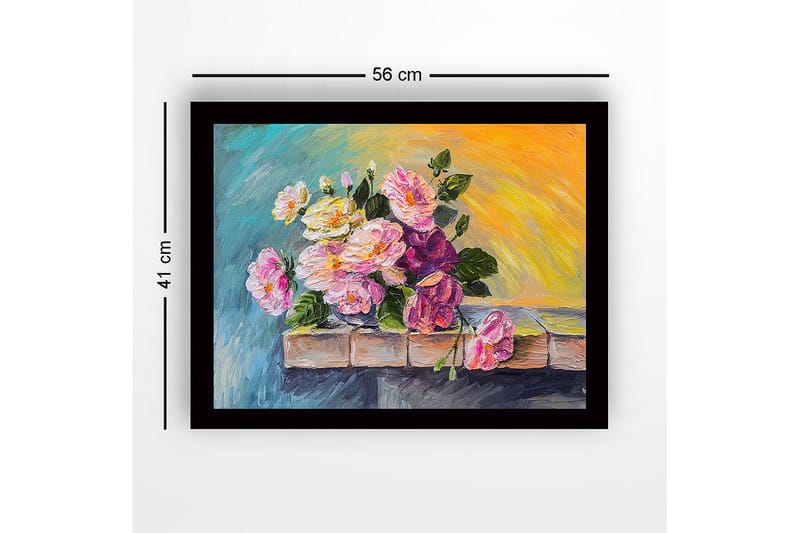 Dekorativ Indrammet MDF-maleri 41x56 cm - Flerfarvet - Boligtilbehør - Billeder & kunst