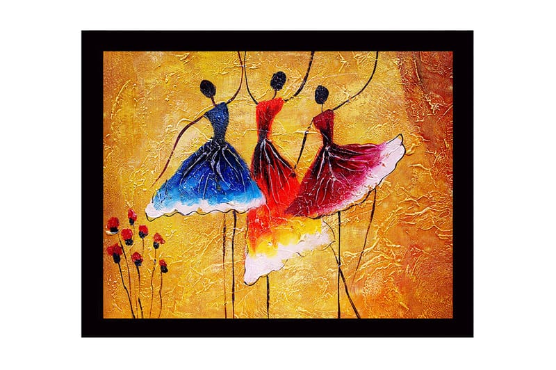 Dekorativ Indrammet MDF-maleri 41x56 cm - Flerfarvet - Boligtilbehør - Billeder & kunst