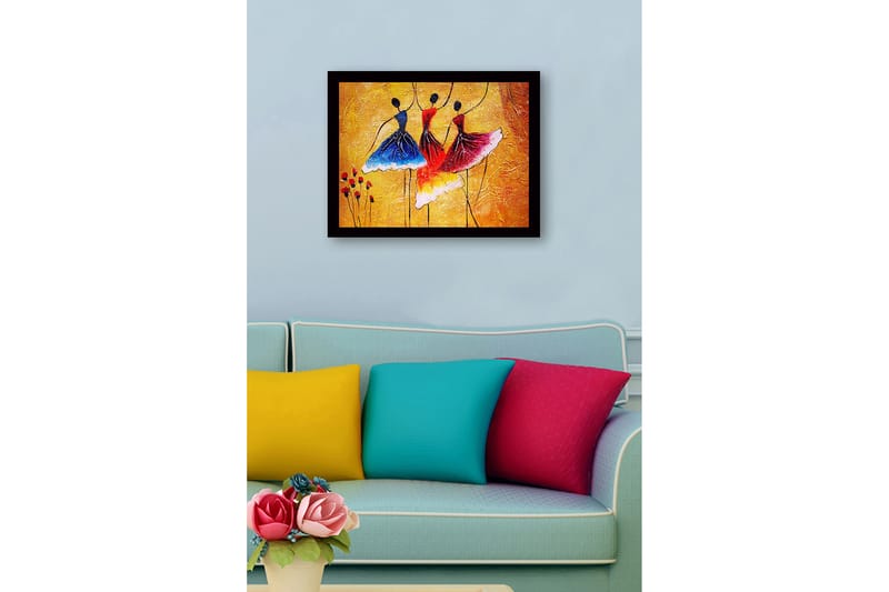 Dekorativ Indrammet MDF-maleri 41x56 cm - Flerfarvet - Boligtilbehør - Billeder & kunst