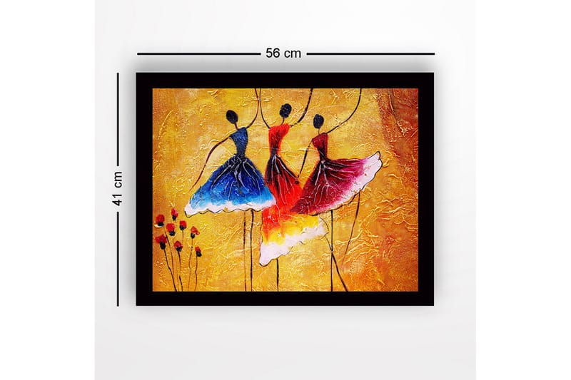 Dekorativ Indrammet MDF-maleri 41x56 cm - Flerfarvet - Boligtilbehør - Billeder & kunst