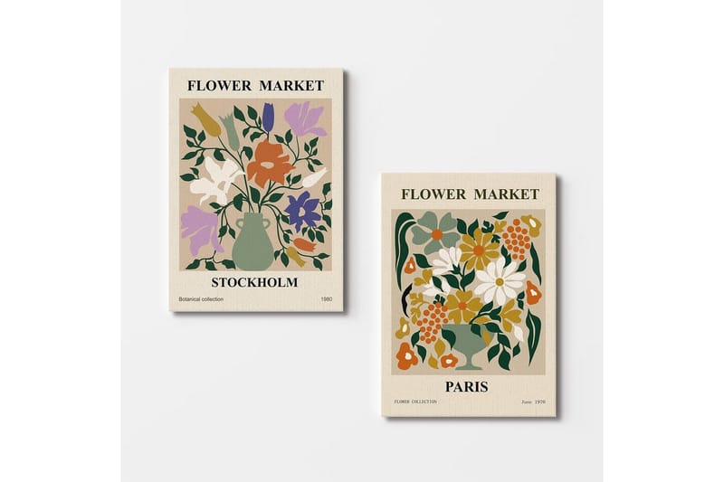 Dekorativt Lærredsmaleri (2 Stykker) Caldra Multifarvet Cia - Multifarvet - Boligtilbehør - Billeder & kunst - Billeder på lærred