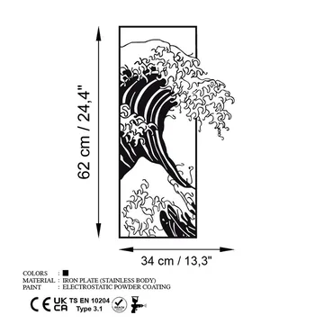 Dekorativt metal-vægtilbehør Wallxpert Waves (34 x 62 cm) - Boligtilbehør - Billeder & kunst - Posters & plakater