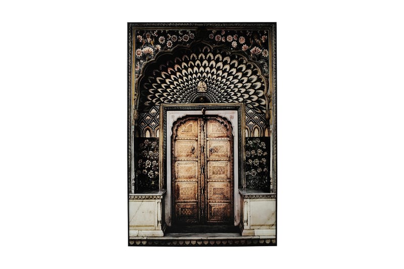 Gul Dør Billede, 80x120 cm Flerfarvet