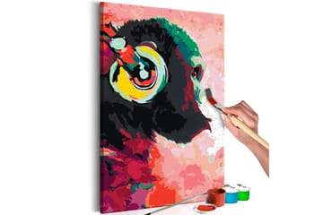 Gør-det-selv-maleri Aber i hovedtelefoner 40x60 cm - Artgeist sp. z o. o. - Boligtilbehør - Billeder & kunst - Mal selv