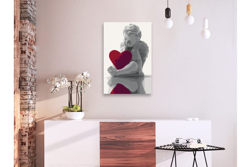 Gør-det-selv-maleri Angel Red Heart 40x60 cm - Artgeist sp. z o. o. - Boligtilbehør - Billeder & kunst - Mal selv