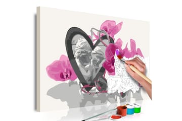 Gør-det-selv-maleri Angels Heart & Pink Orchid 60x40 cm - Artgeist sp. z o. o. - Boligtilbehør - Billeder & kunst - Mal selv