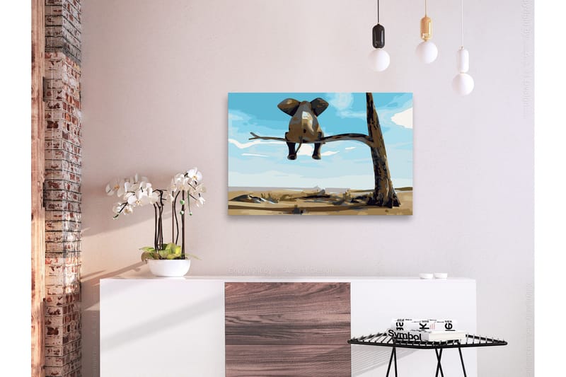 Gør-det-selv-maleri Elefant i et træ 60x40 cm - Artgeist sp. z o. o. - Boligtilbehør - Billeder & kunst - Mal selv