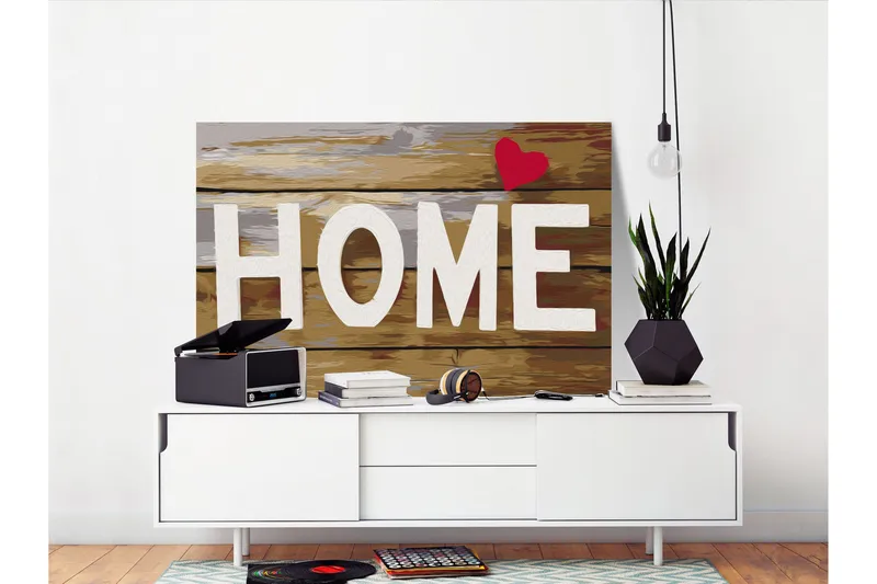 Gør-det-selv-maleri Home with Heart 60x40 cm - Artgeist sp. z o. o. - Boligtilbehør - Billeder & kunst - Mal selv