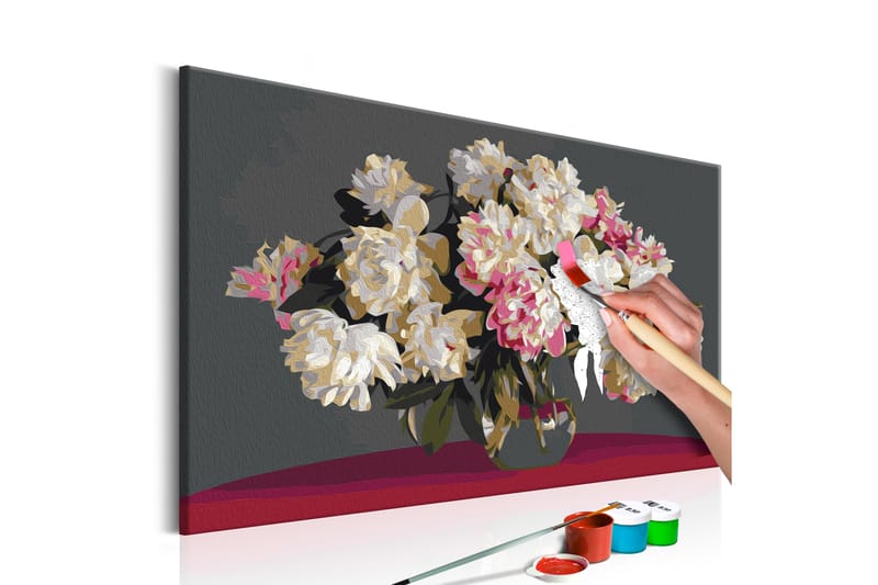 Gør-det-selv-maleri hvide blomster i en vase 60x40 cm - Artgeist sp. z o. o. - Boligtilbehør - Billeder & kunst - Mal selv