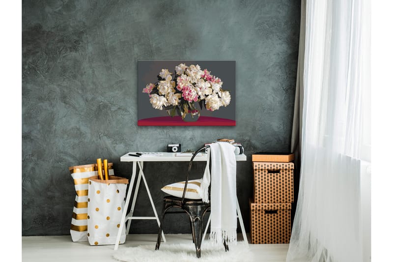 Gør-det-selv-maleri hvide blomster i en vase 60x40 cm - Artgeist sp. z o. o. - Boligtilbehør - Billeder & kunst - Mal selv