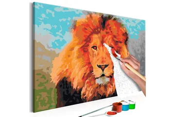 Gør-det-selv Maleri Lion  60x40 cm - Artgeist sp. z o. o. - Boligtilbehør - Billeder & kunst - Mal selv
