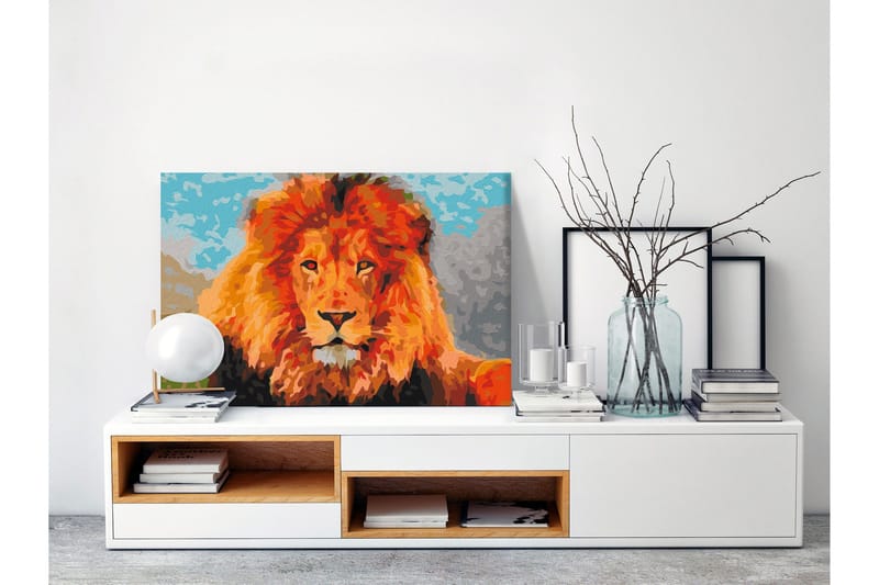 Gør-det-selv Maleri Lion  60x40 cm - Artgeist sp. z o. o. - Boligtilbehør - Billeder & kunst - Mal selv
