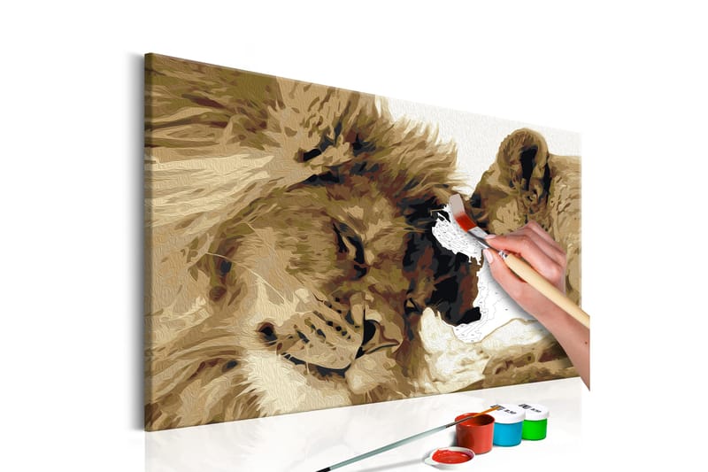 Gør-det-selv-maleri Lions In Love 60x40 cm - Artgeist sp. z o. o. - Boligtilbehør - Billeder & kunst - Mal selv