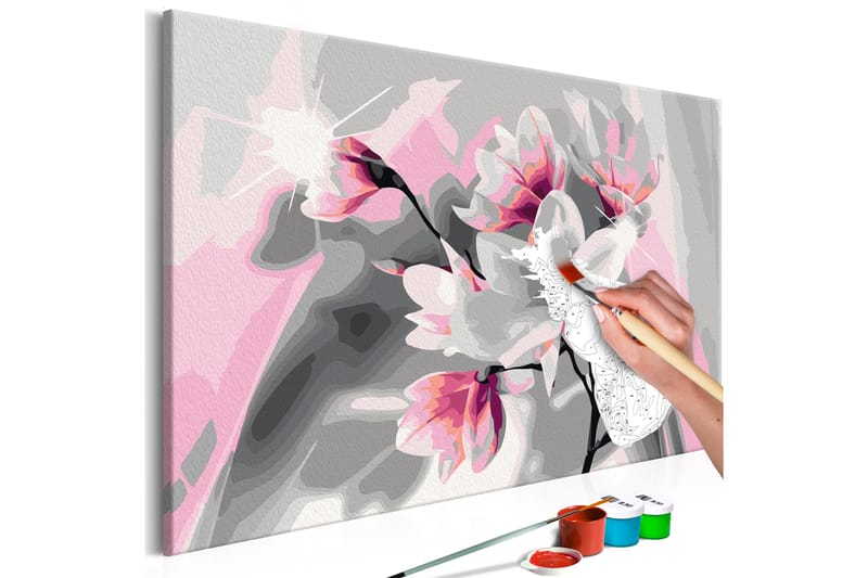 Gør-det-selv-maleri Magnolia Grey Background 60x40 cm - Artgeist sp. z o. o. - Boligtilbehør - Billeder & kunst - Mal selv