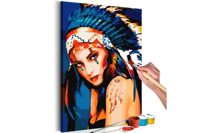 Gør-det-selv-maleri Native American Girl 40x60 cm - Artgeist sp. z o. o. - Boligtilbehør - Billeder & kunst - Mal selv