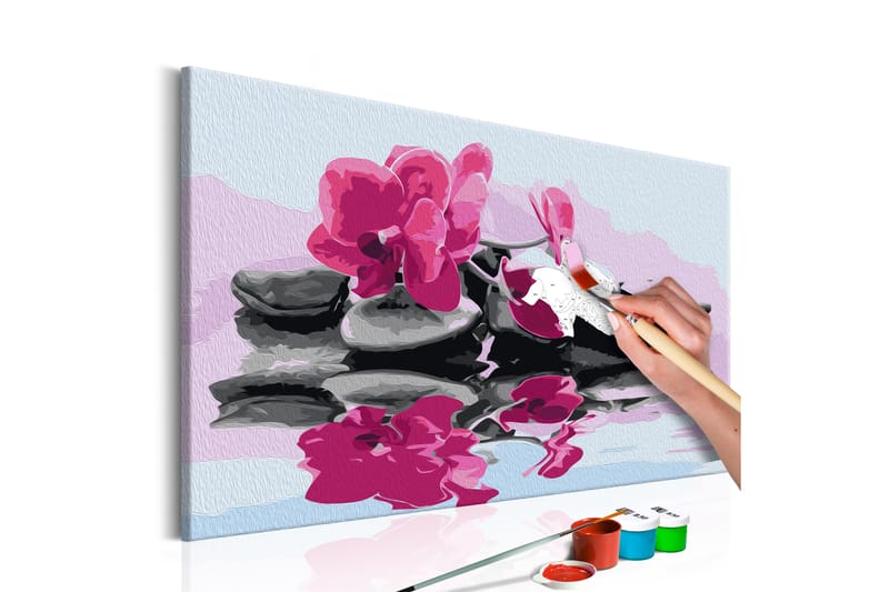 Gør-det-selv-maleri orkidé med zen-sten 60x40 cm - Artgeist sp. z o. o. - Boligtilbehør - Billeder & kunst - Mal selv