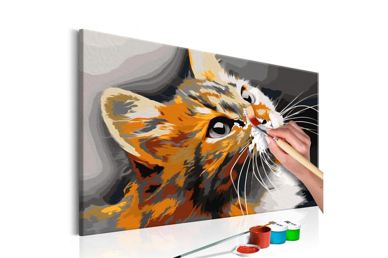 Gør-det-selv-maleri Red Cat 60x40 cm - Artgeist sp. z o. o. - Boligtilbehør - Billeder & kunst - Mal selv