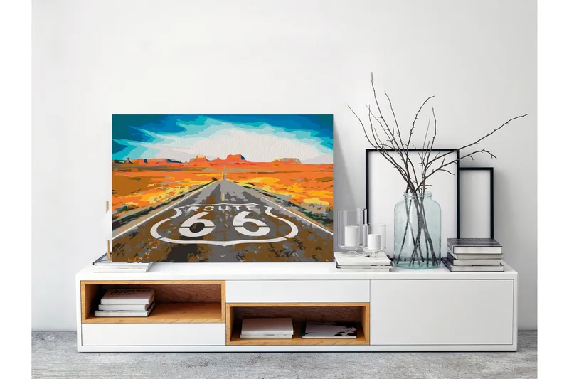 Gør-det-selv-maleri Route 66 60x40 cm - Artgeist sp. z o. o. - Boligtilbehør - Billeder & kunst - Mal selv