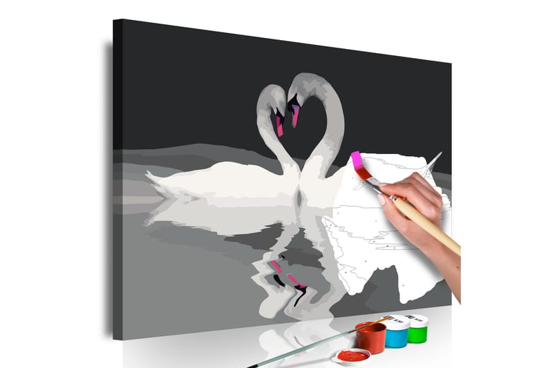 Gør-det-selv-maleri Svanerpar 60x40 cm - Artgeist sp. z o. o. - Boligtilbehør - Billeder & kunst - Mal selv