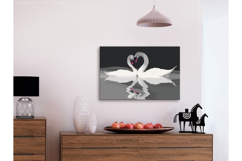 Gør-det-selv-maleri Svanerpar 60x40 cm - Artgeist sp. z o. o. - Boligtilbehør - Billeder & kunst - Mal selv