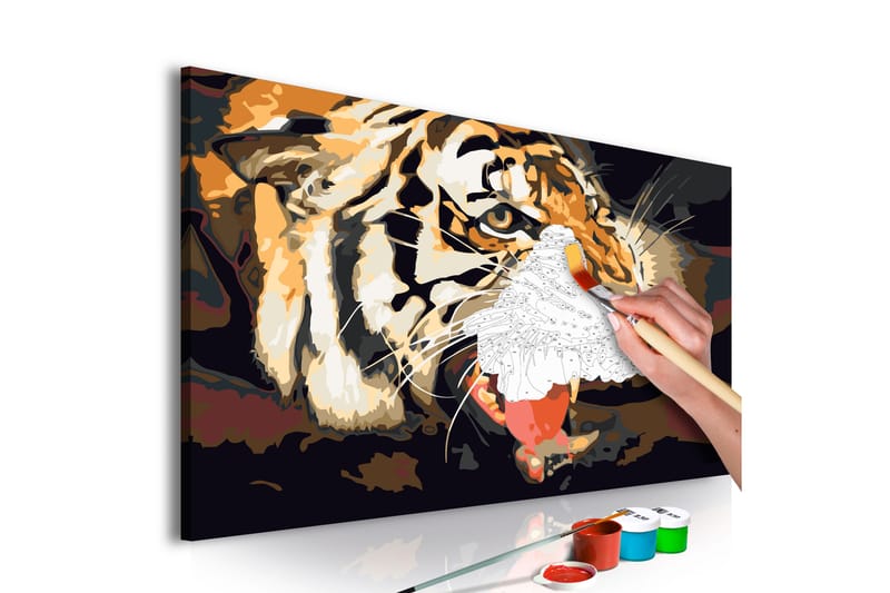Gør-det-selv-maleri Tiger brøl 60x40 cm - Artgeist sp. z o. o. - Boligtilbehør - Billeder & kunst - Mal selv