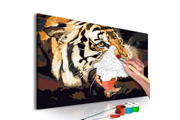 Gør-det-selv-maleri Tiger brøl 60x40 cm - Artgeist sp. z o. o. - Boligtilbehør - Billeder & kunst - Mal selv