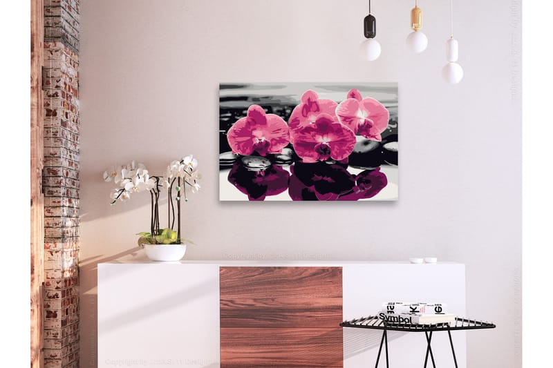 Gør-det-selv-maleri Tre orkideer 60x40 cm - Artgeist sp. z o. o. - Boligtilbehør - Billeder & kunst - Mal selv
