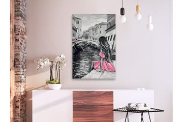 Gør-det-selv-maleri Venice A Girl In A Pink Dress 40x60 - Artgeist sp. z o. o. - Boligtilbehør - Billeder & kunst - Mal selv