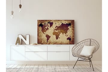 Gør-det-selv-maleri verdenskort Brune farver 60x40 cm - Artgeist sp. z o. o. - Boligtilbehør - Billeder & kunst - Mal selv