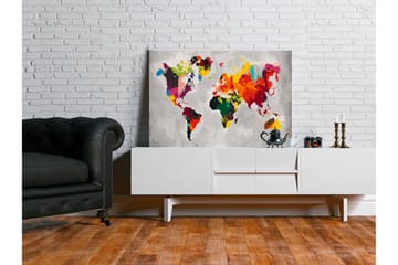 Gør-det-selv-maleri verdenskort lyse farver 60x40 cm - Artgeist sp. z o. o. - Boligtilbehør - Billeder & kunst - Mal selv