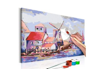 Gør-det-selv-maleri Vindmølle Landskab 60x40 cm - Artgeist sp. z o. o. - Boligtilbehør - Billeder & kunst - Mal selv