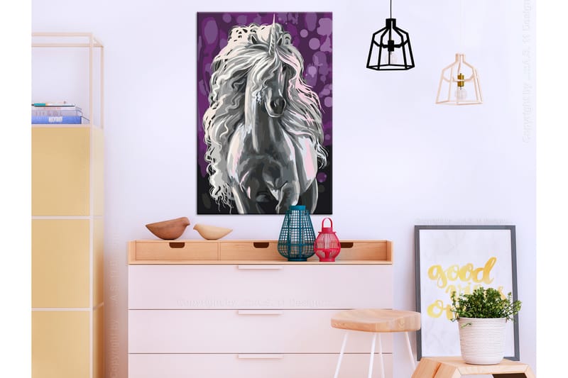 Gør-det-selv-maleri White Unicorn 40x60 cm - Artgeist sp. z o. o. - Boligtilbehør - Billeder & kunst - Mal selv