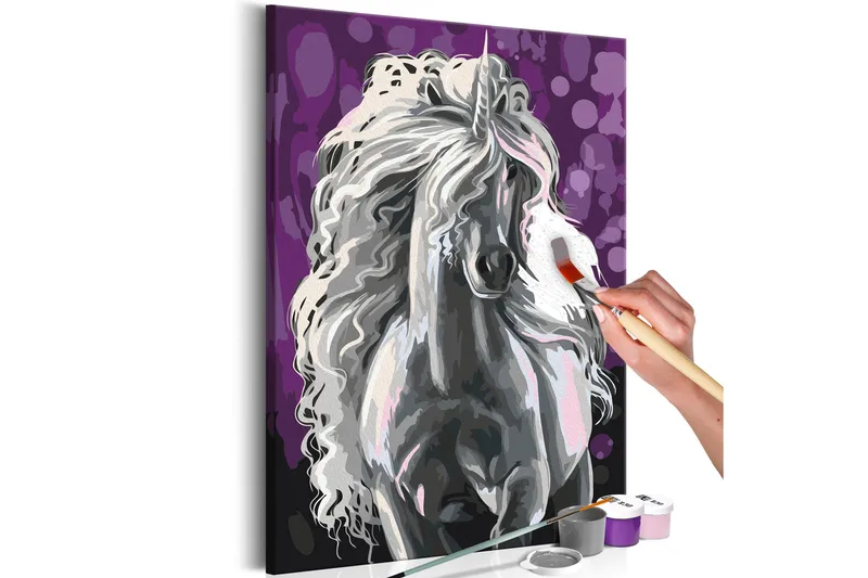 Gør-det-selv-maleri White Unicorn 40x60 cm, Artgeist sp. z o. o.
