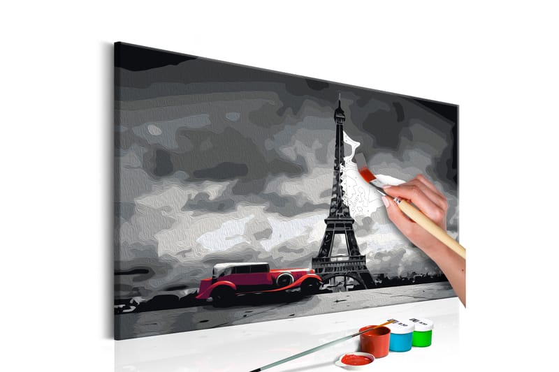 Gør-det-selv-maleri Paris Rød Limousine 60x40 cm - Artgeist sp. z o. o. - Boligtilbehør - Billeder & kunst - Mal selv