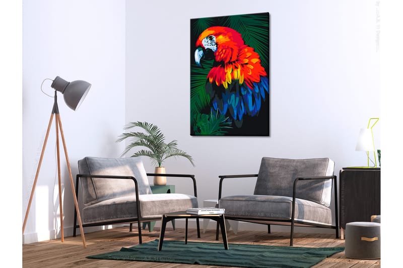 Gør-det-selv-maleri Parrot 40x60 cm - Artgeist sp. z o. o. - Boligtilbehør - Billeder & kunst - Mal selv