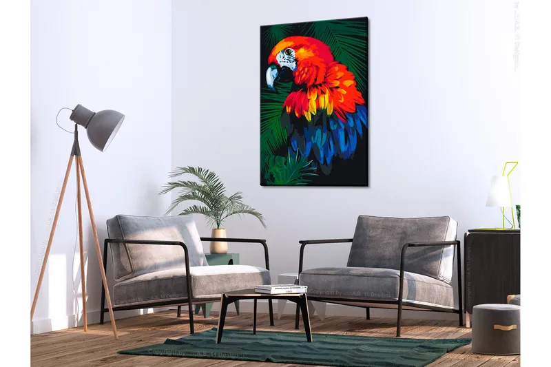 Gør-det-selv-maleri Parrot 40x60 cm - Artgeist sp. z o. o. - Boligtilbehør - Billeder & kunst - Mal selv