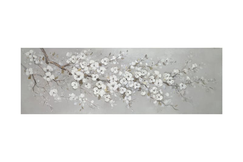 Oliemaleri 50x150 cm hvid sakura - Oliemaling - Billeder & kunst