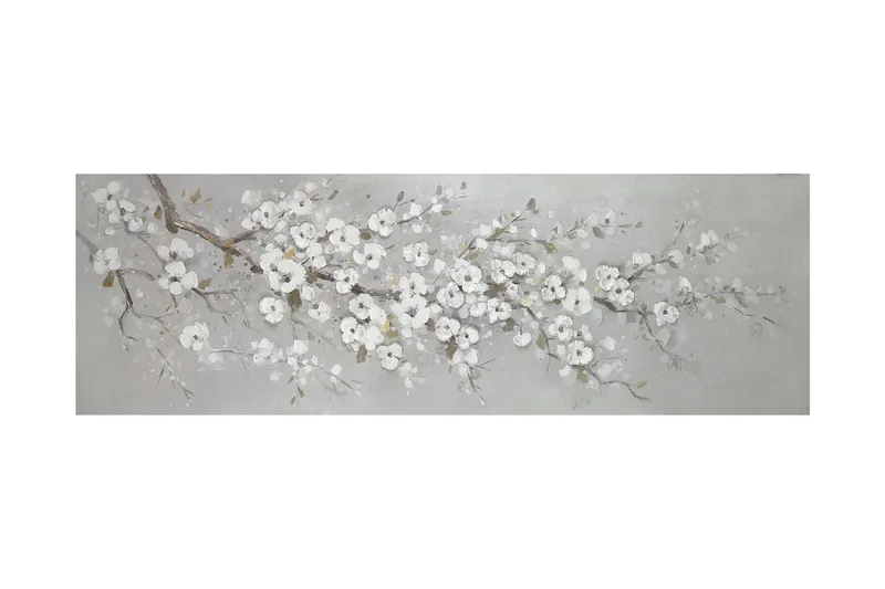 Oliemaleri 50x150 cm hvid sakura, undefined