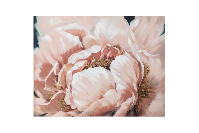 Oliemaleri 75x100 cm Lyserød blomster - Boligtilbehør - Billeder & kunst - Oliemaling