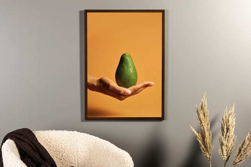 Poster Avocado 21x30 cm - Orange/Grøn - Posters & plakater