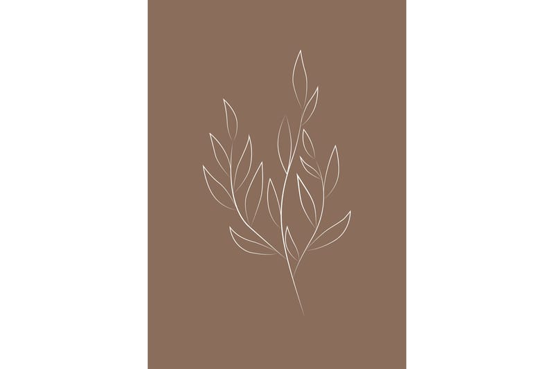 Poster Drawed leaf 70x100 cm - Brun - Posters & plakater